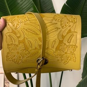 Yellow satchel bag boho